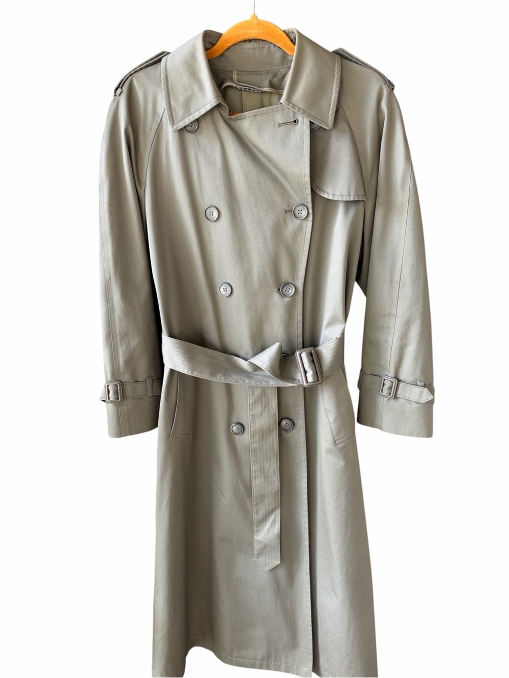 London Fog Vintage Women’s 8 Olive Trench Coat Double-Breasted Overcoat